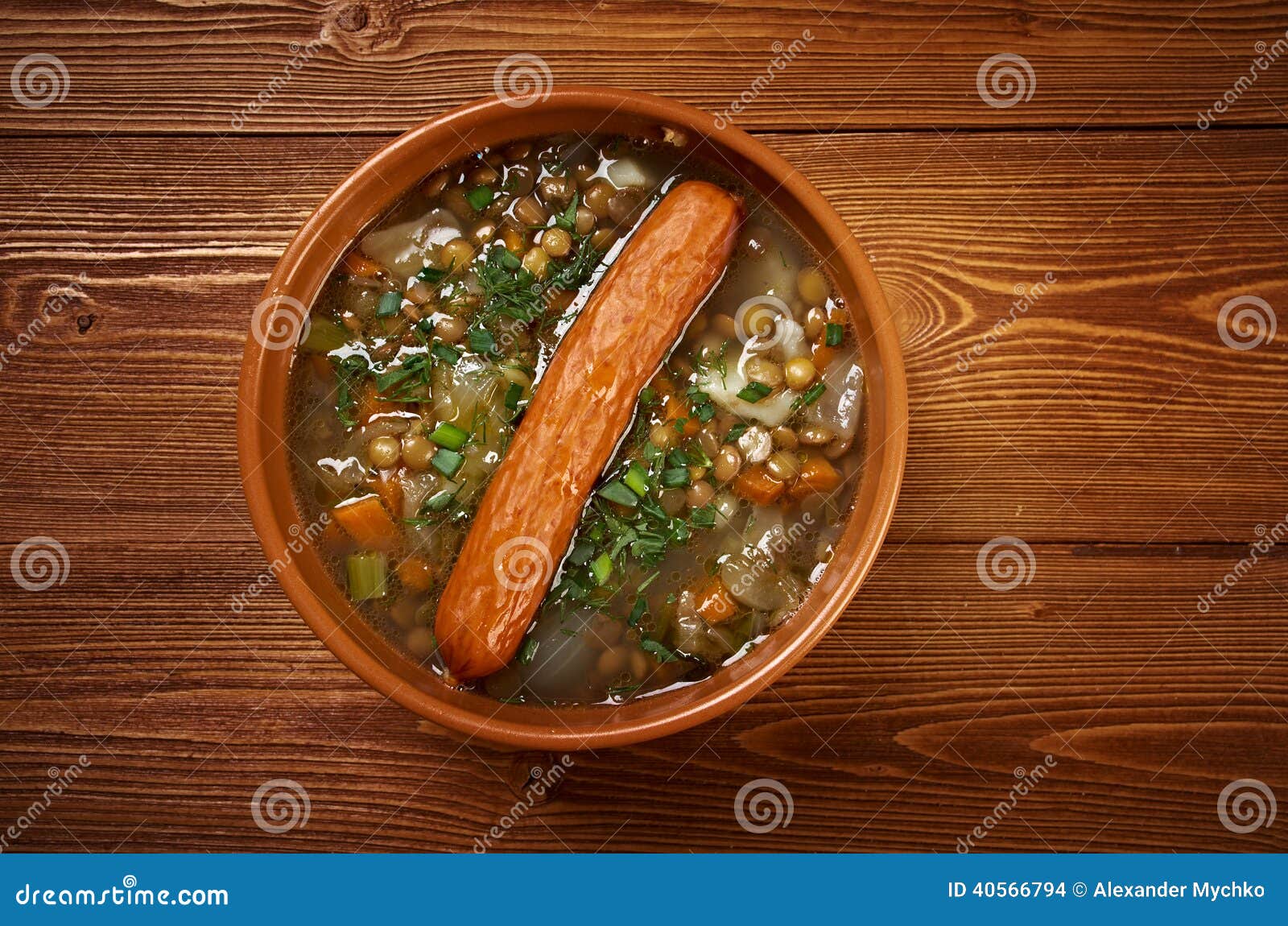 Frankfurter Linsensuppe stock photo. Image of bacon, lentil - 40566794