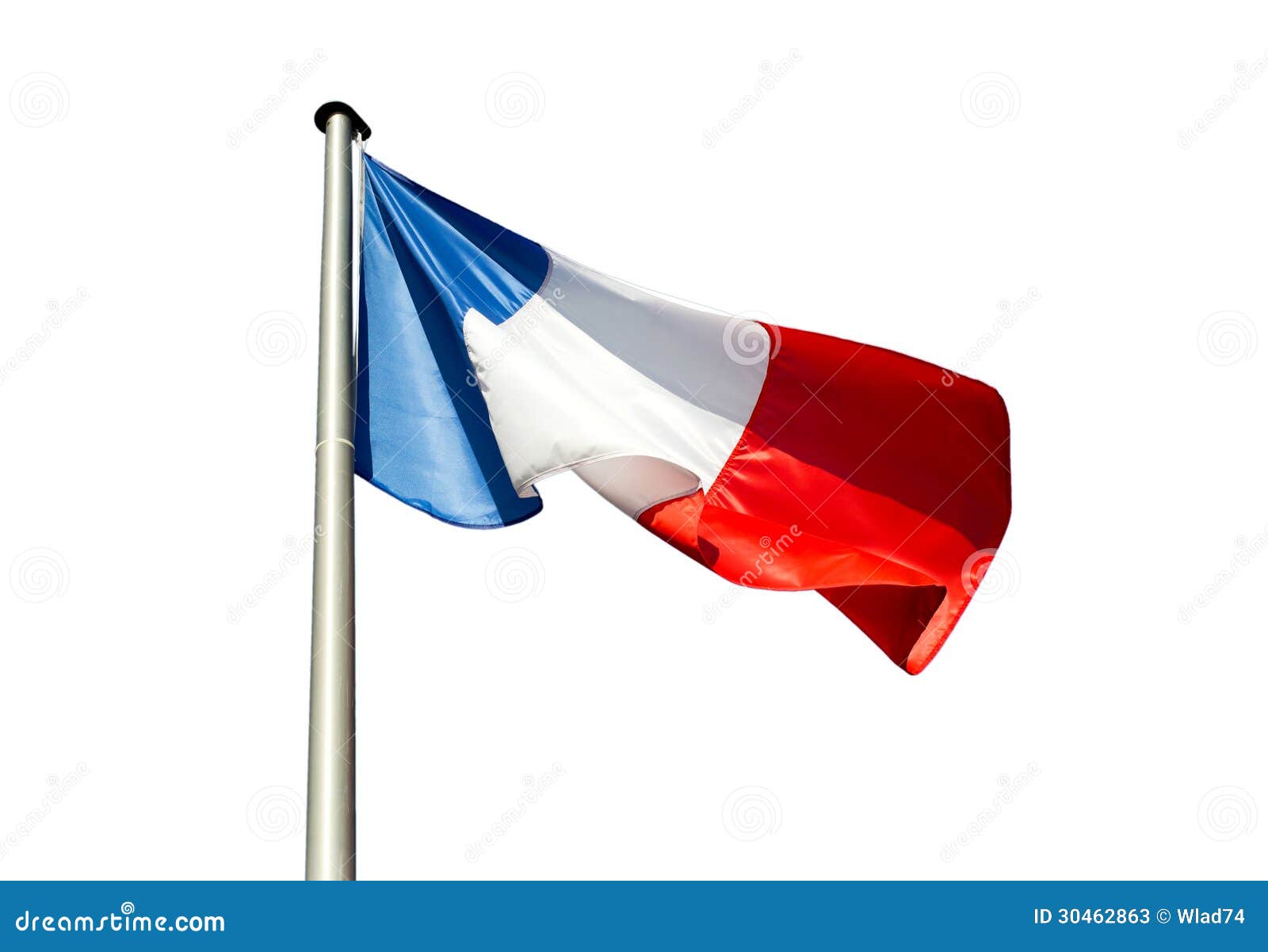 Frankreich-Flagge Auf Weißem Hintergrund Stockbild - Bild von