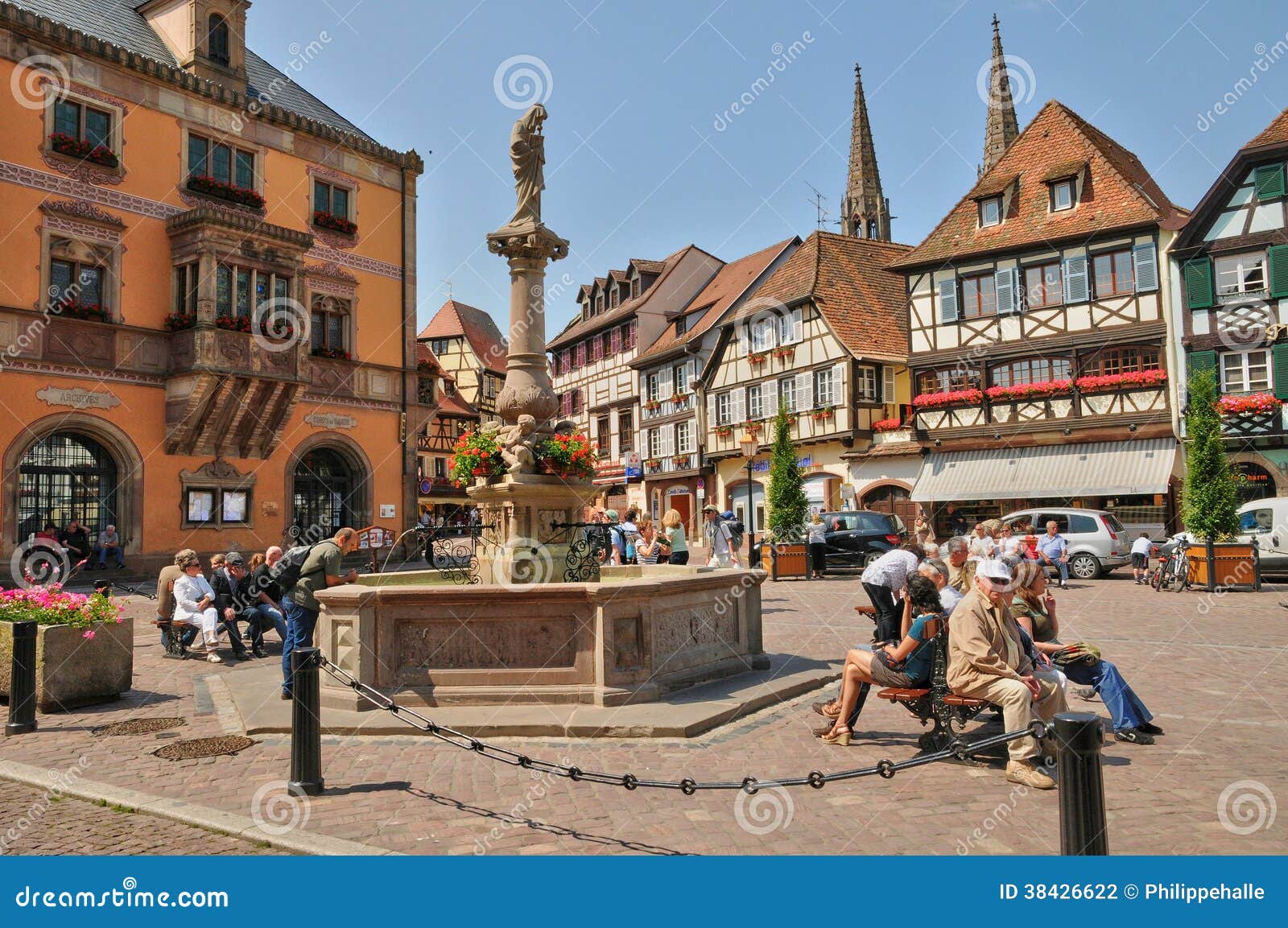 Frankreich, malerische alte Stadt von Obernai