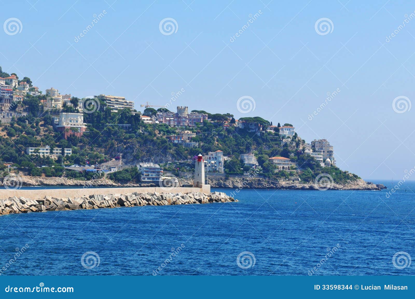 Franse Riviera stock foto. Image of hemelen, kaap, blauw - 33598344