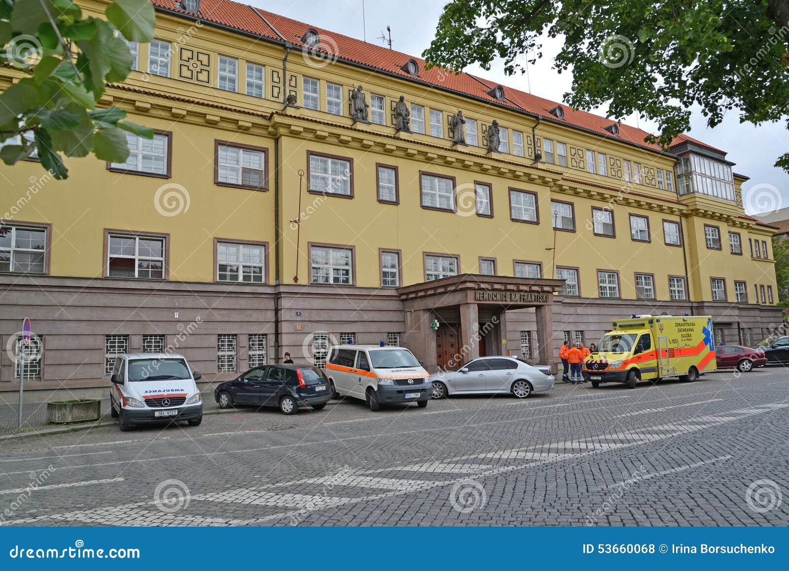 On Frantishka Hospital in Prague, the Czech Republic Editorial Stock