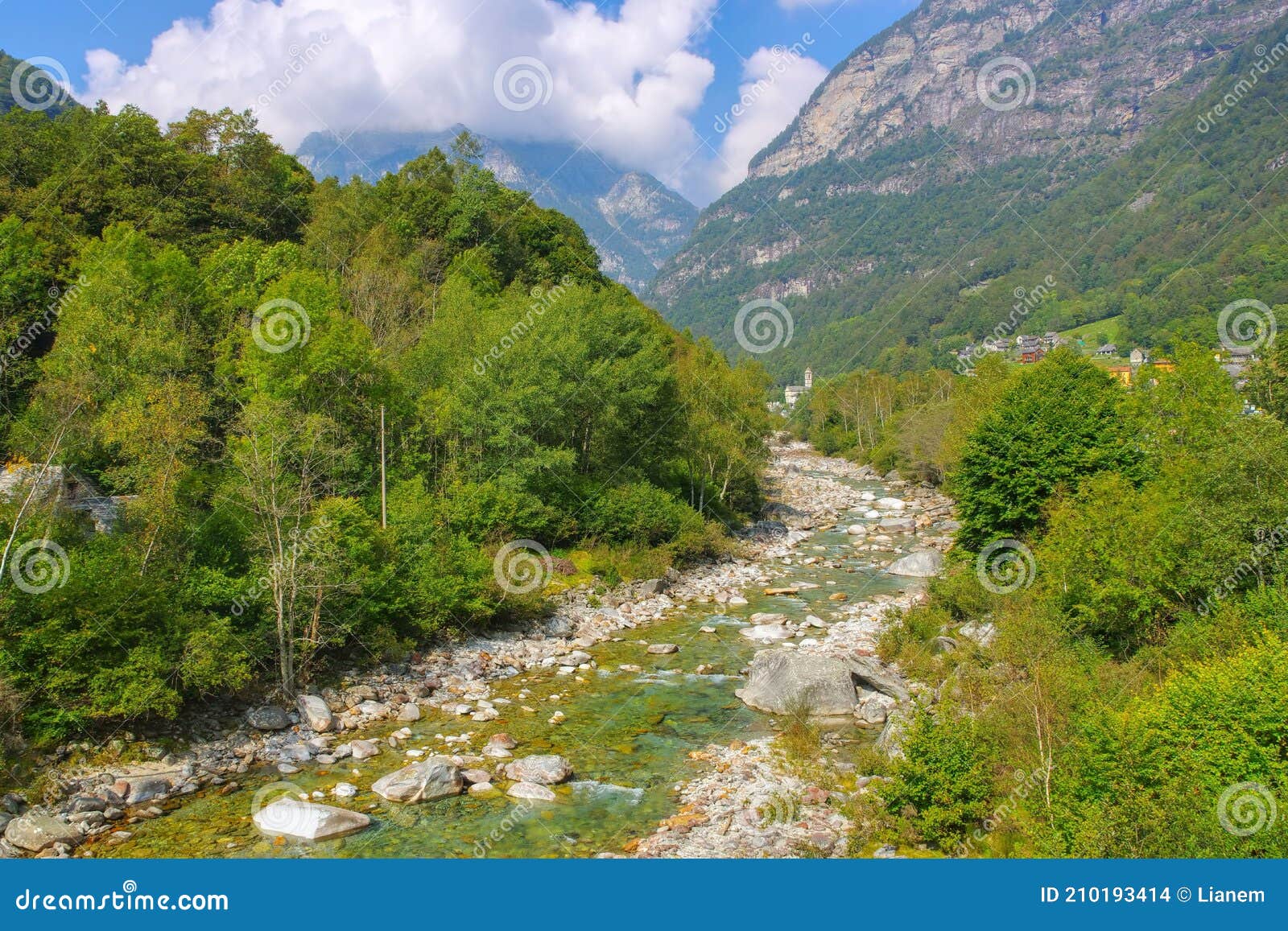 frasco and verzasca river, verzasca valley, ticino, switzerland