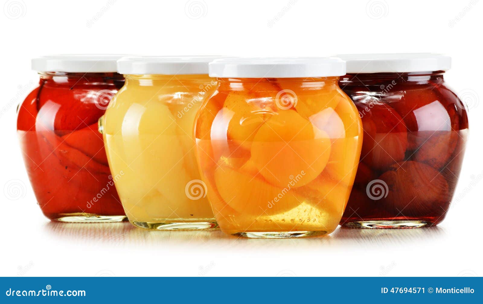 Frascos Com Compotas Frutados No Branco Frutas Preservadas Imagem de