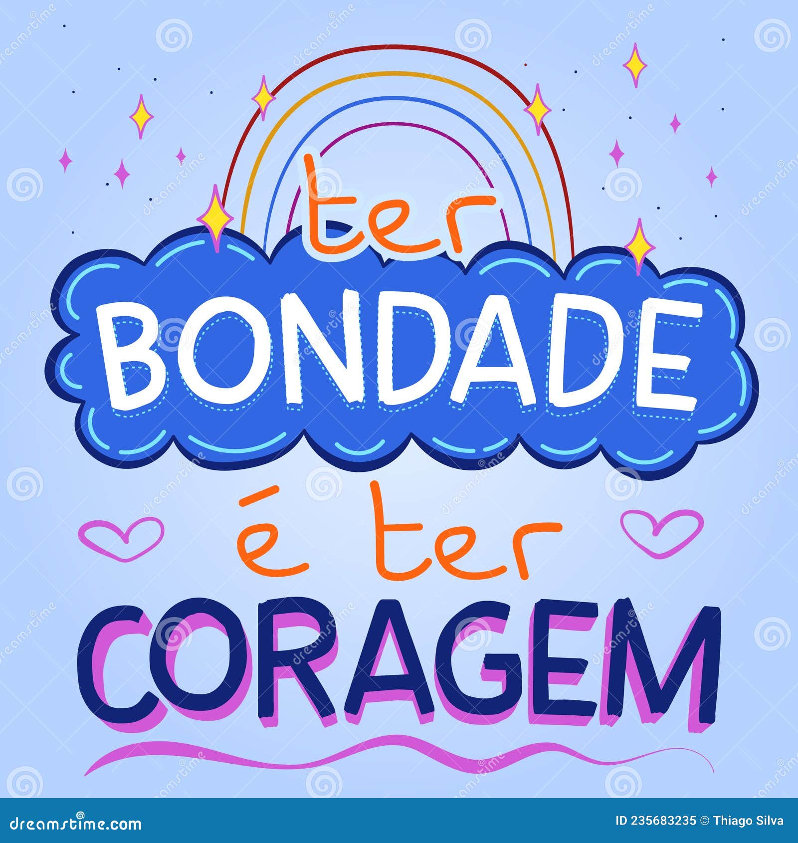 ilustração colorida motivacional em português do Brasil. tradução