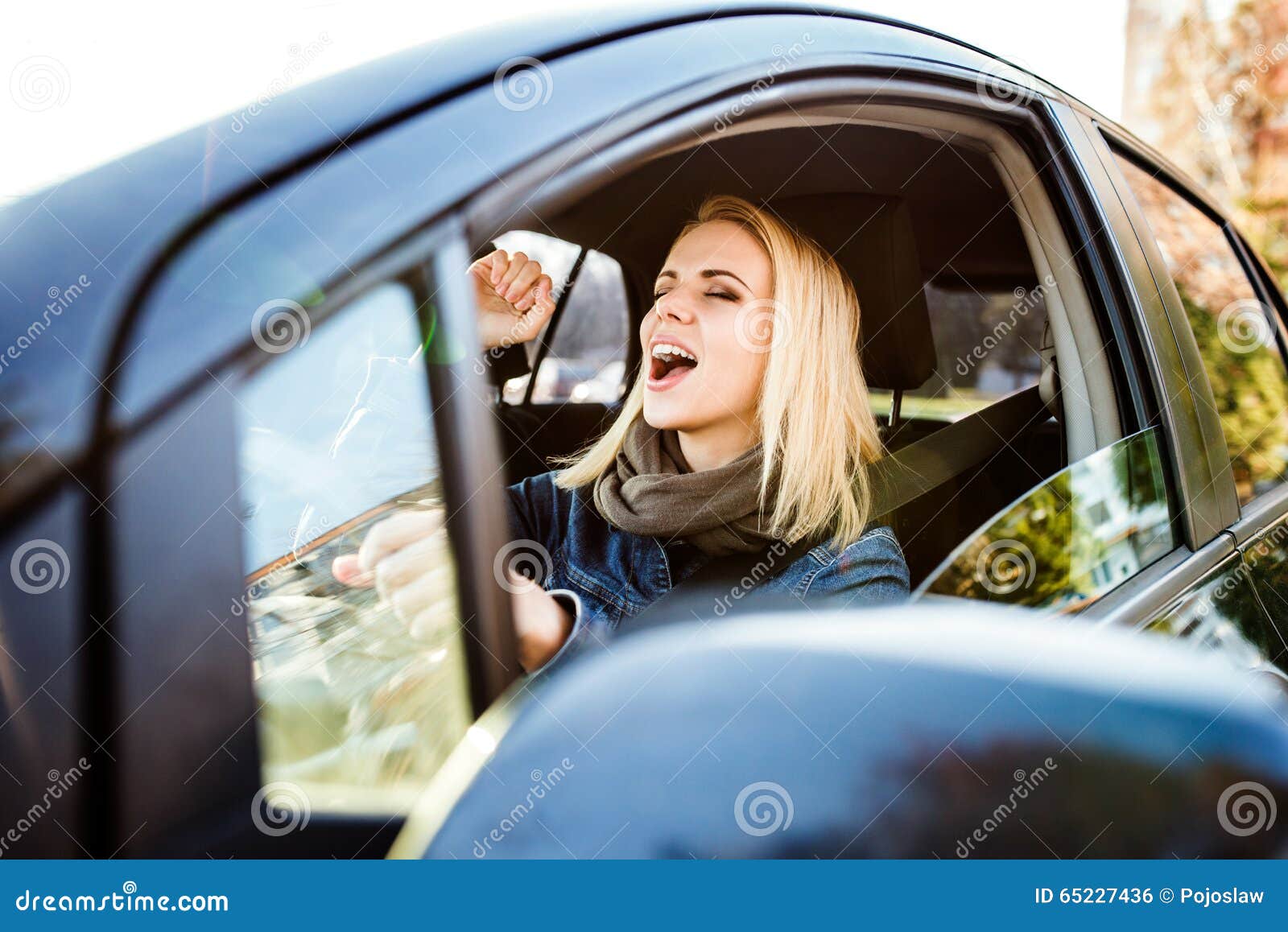 Frau Die Ein Auto Antreibt Stockfoto Bild Von Auto Frau 65227436