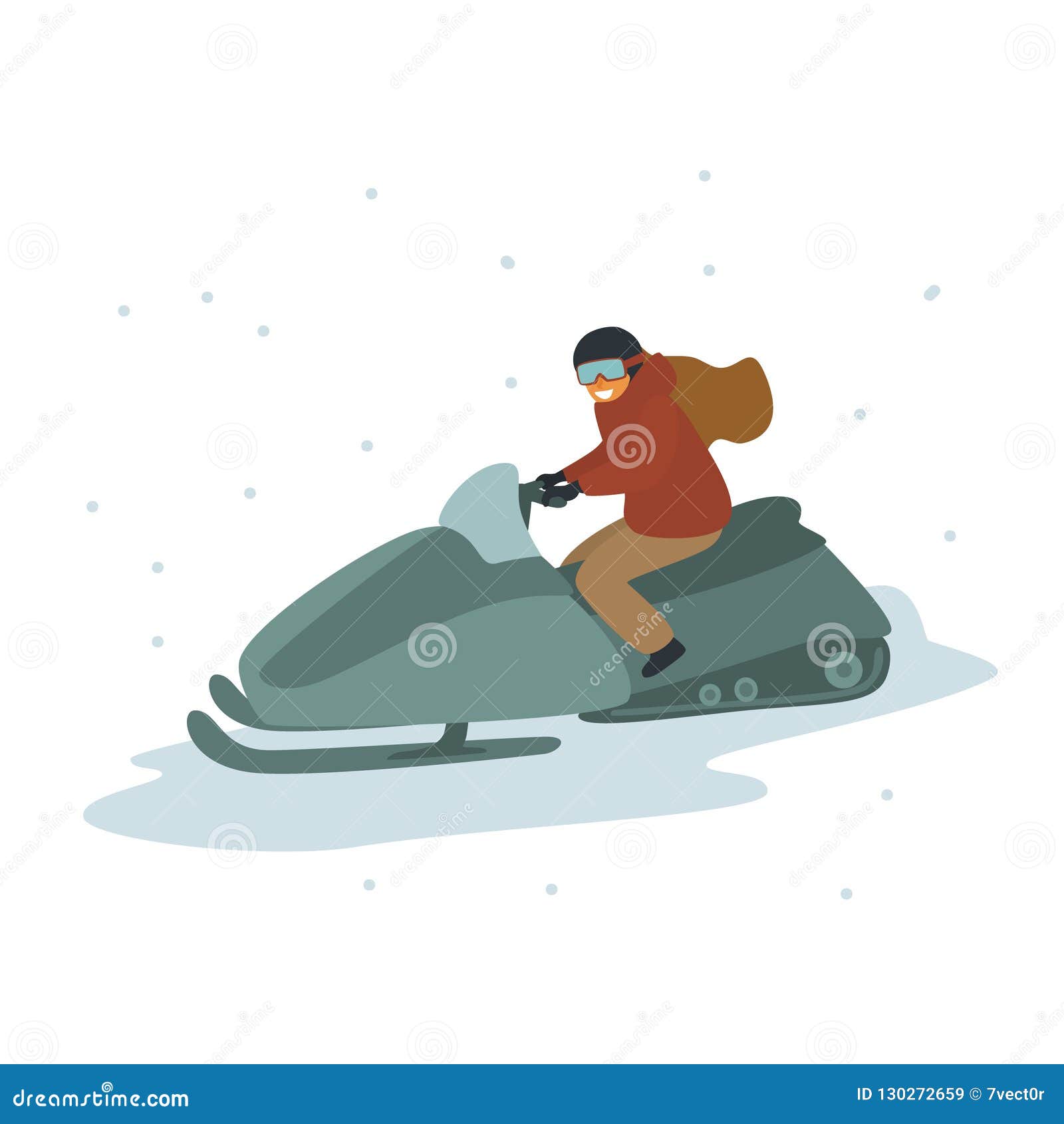 Schneemobil, Motor Schlitten, snow Jet Ski auf weißem Hintergrund