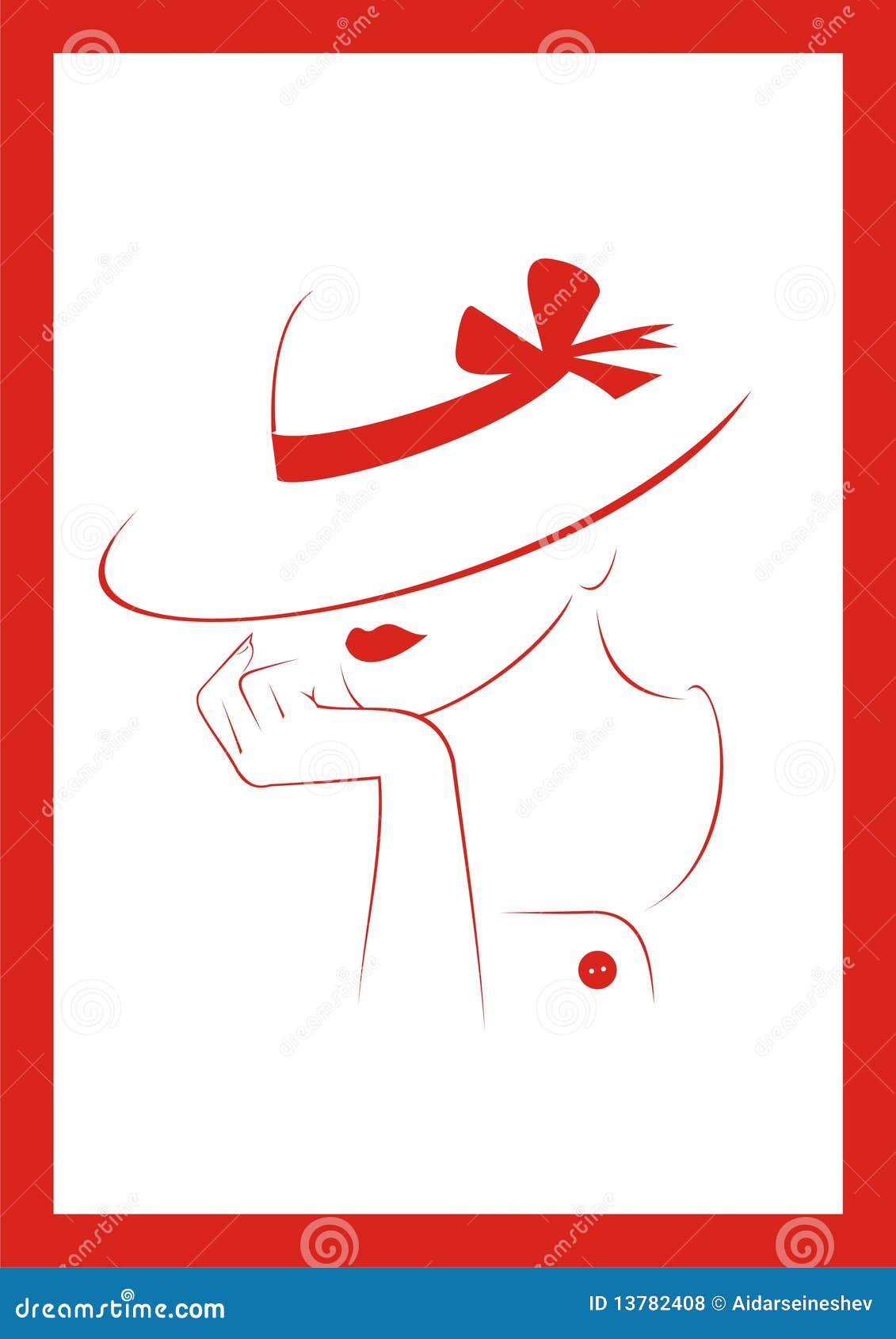 Frau in einem Hut vektor abbildung. Illustration von dame 13782408