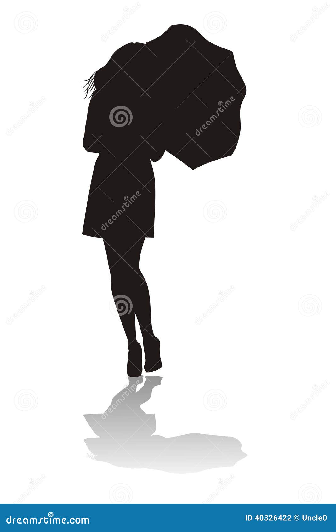 Frau Mit Regenschirm Vektor Abbildung Illustration Von Dchen