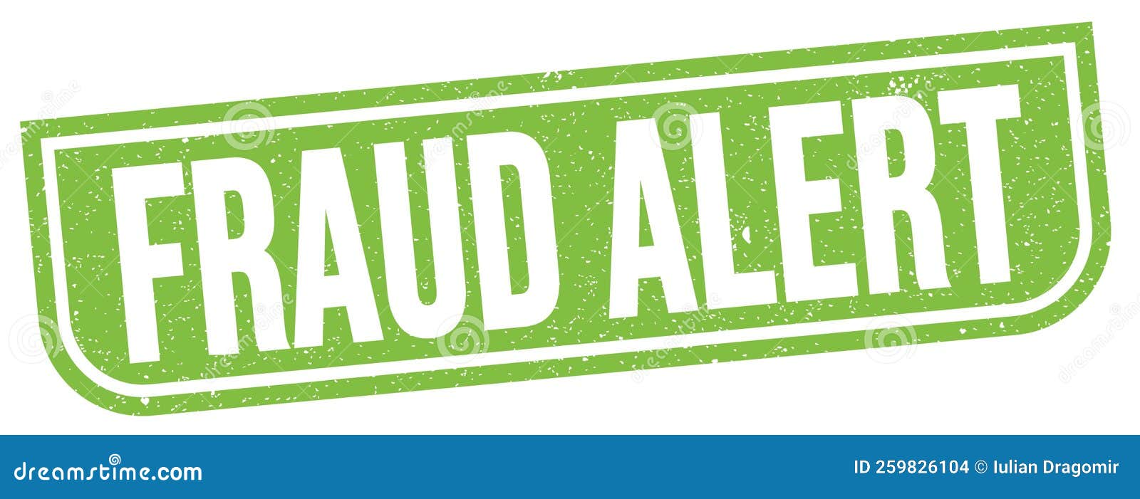FRAUD ALERT Text Written on Green Stamp Sign Stock Illustration