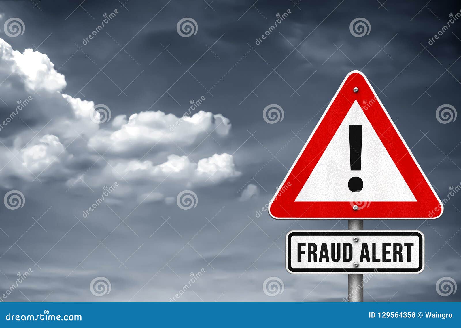 fraud alert warning sign