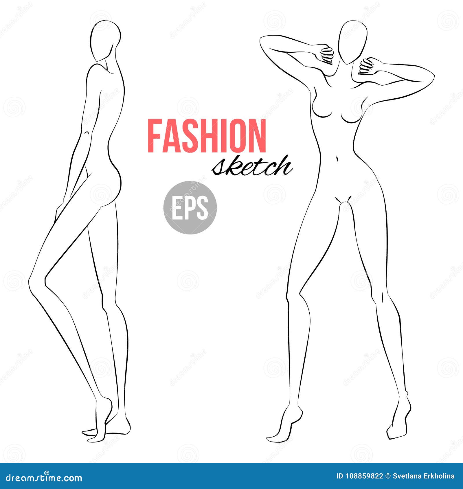 Frauen S Zahl Skizze Verschiedene Haltungen Schablone Fur Das Zeichnen Fur Designer Von Kleidung Art Und Weiseabbildung Leuchte Vektor Abbildung Illustration Von Frauen Zeichnen