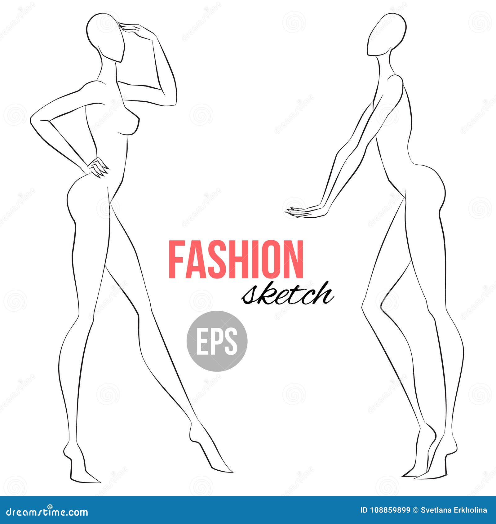 Frauen S Zahl Skizze Verschiedene Haltungen Schablone Fur Das Zeichnen Fur Stilisten Und Designer Von Kleidung Vektorentwurfsma Vektor Abbildung Illustration Von Kleidung Verschiedene