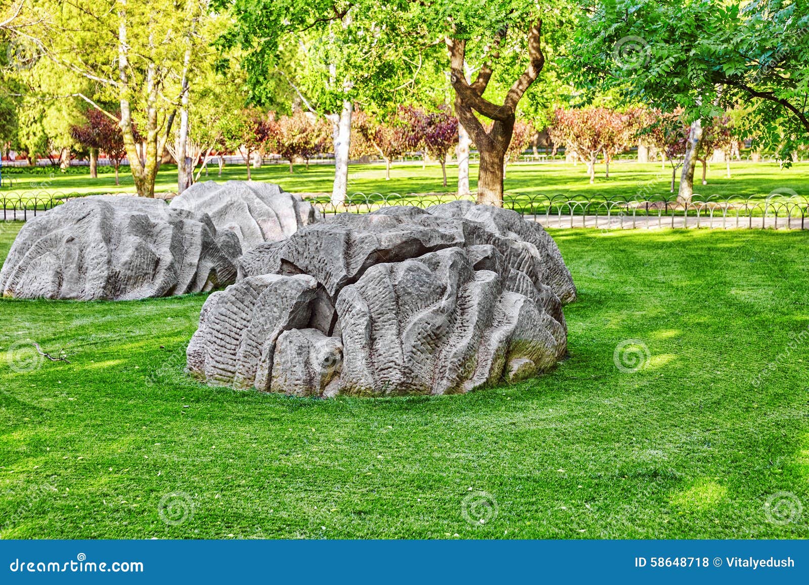 freakish stones in a park near of the complex temple of heaven i