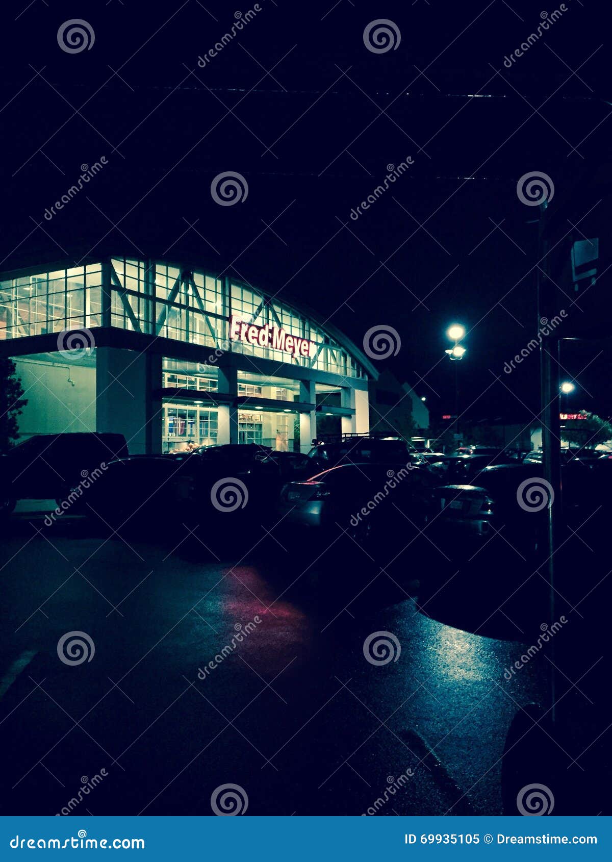 Fred Meyer Ballard Seattle Night Outside Editorial Image - Image of