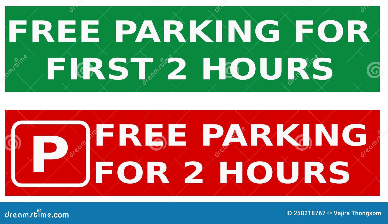 Free Car Parking for First Two Hours Vector Illustration Stock Illustration Illustration of