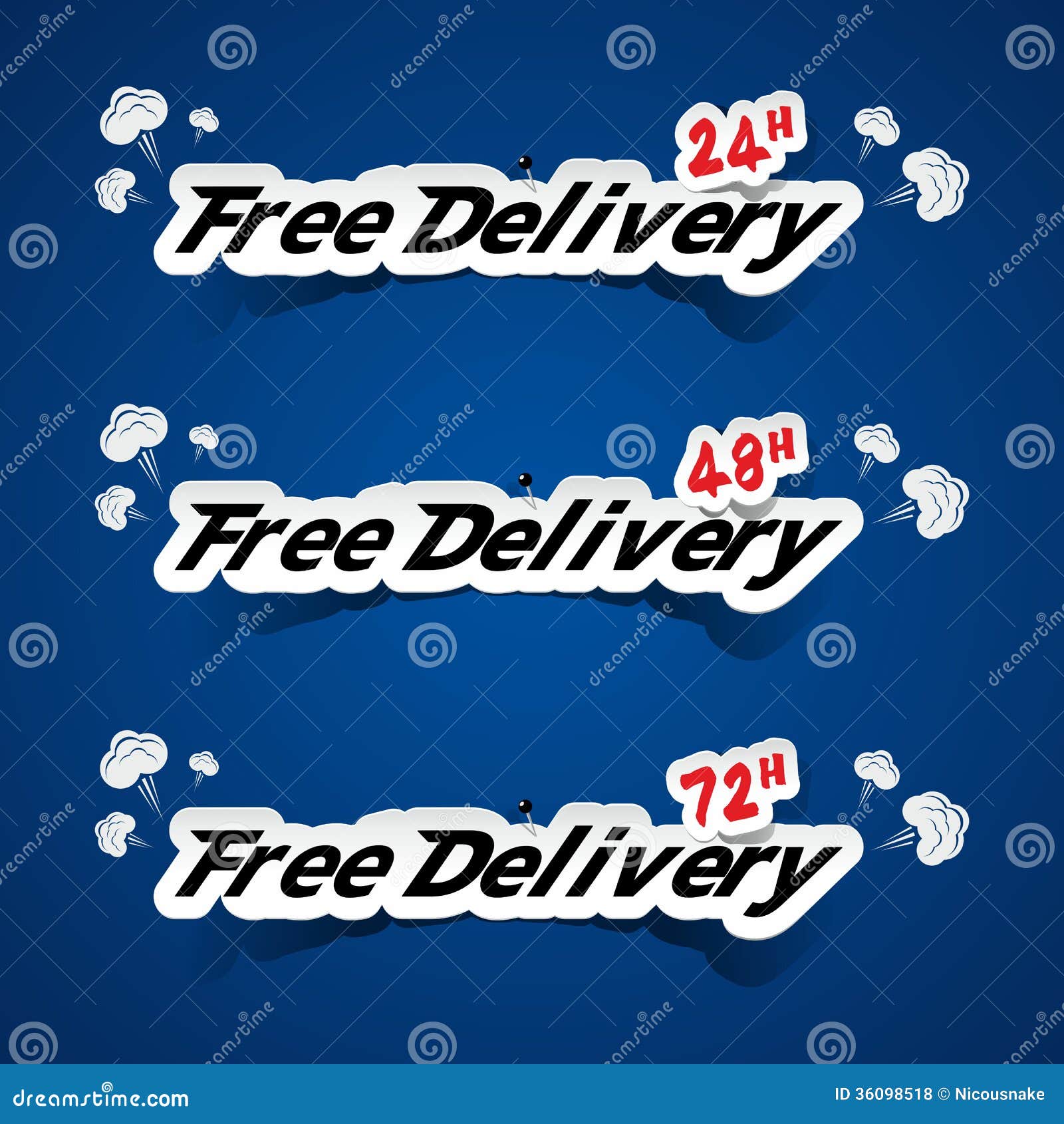 Free Delivery Banners stock vector. Illustration of order 36098518