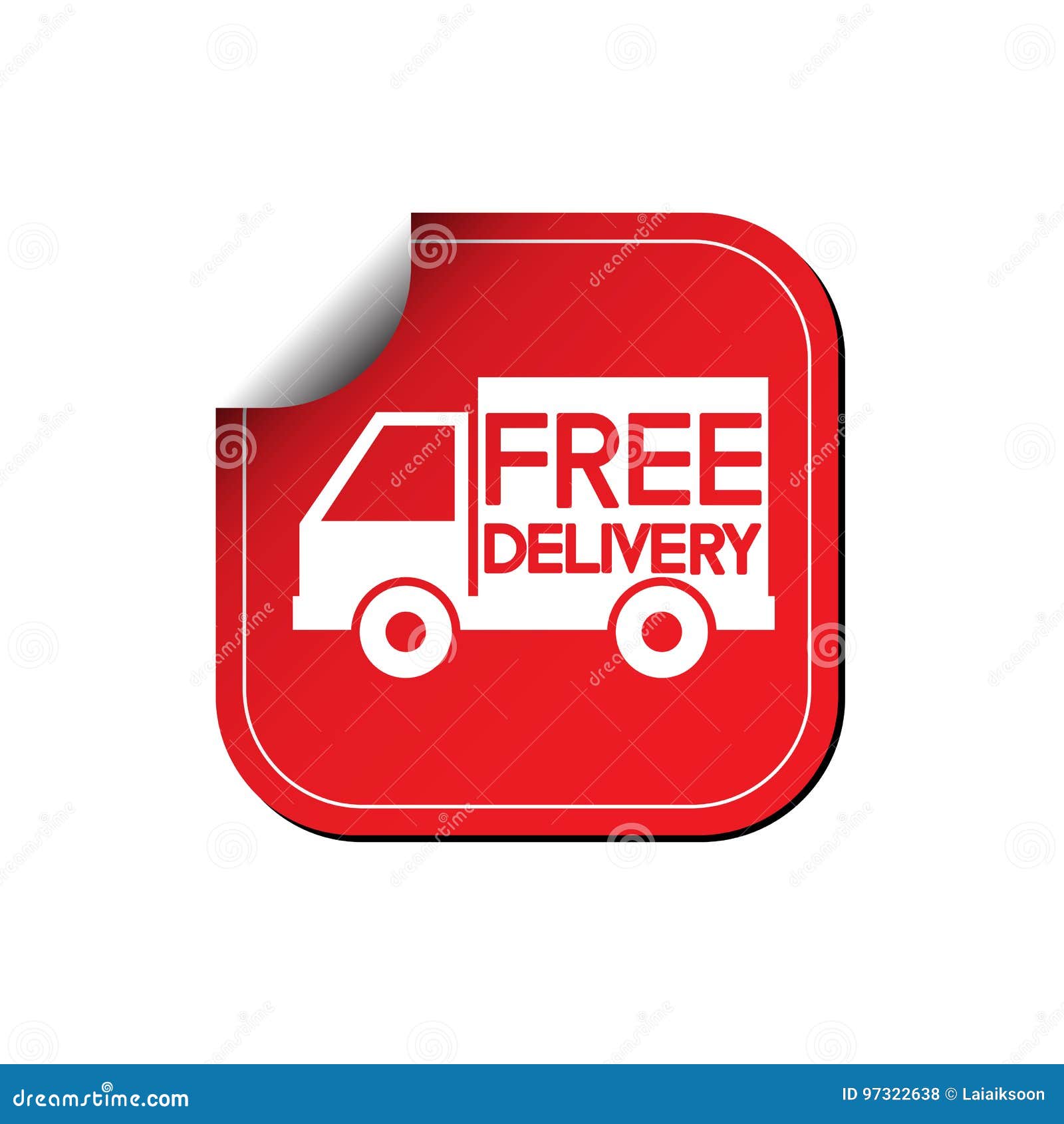 Free Delivery Labels or Stickers Stock Vector Illustration of lorry