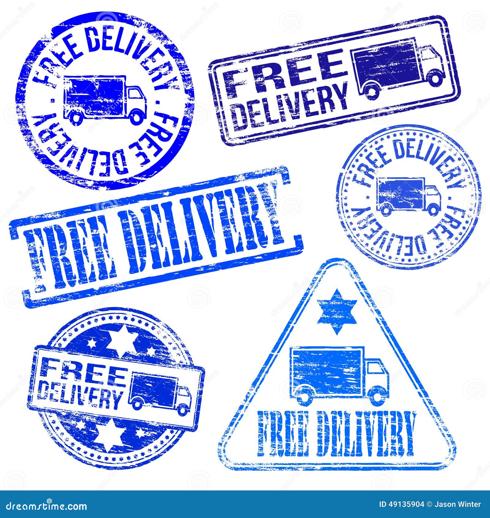 Free Delivery Stamps stock vector. Illustration of grunge 49135904