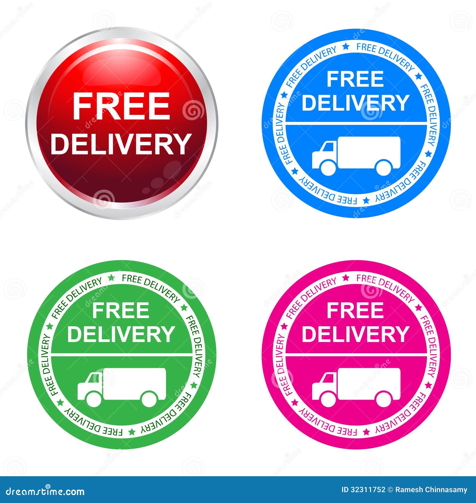 Free Delivery Sticker Stock Photography - Image: 32311752