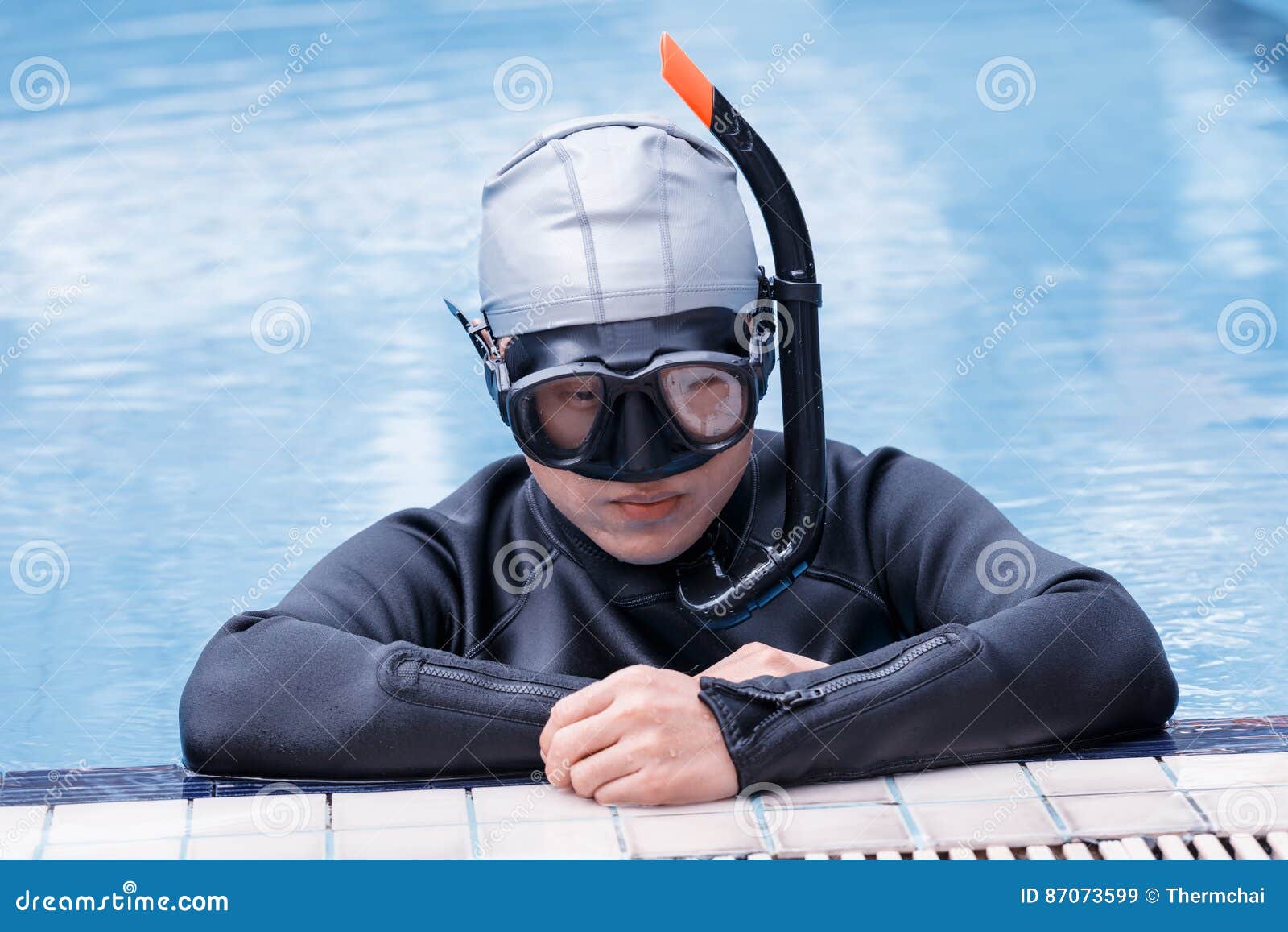 Free Diving Training on Swimming Pool Stock Image Image of freediver