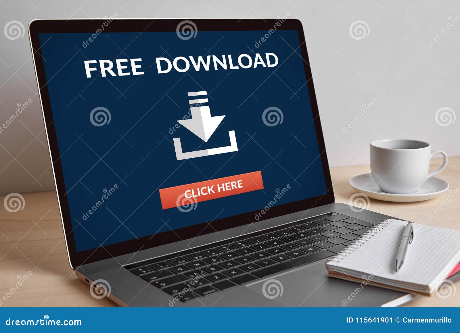 free download concept on laptop computer screen