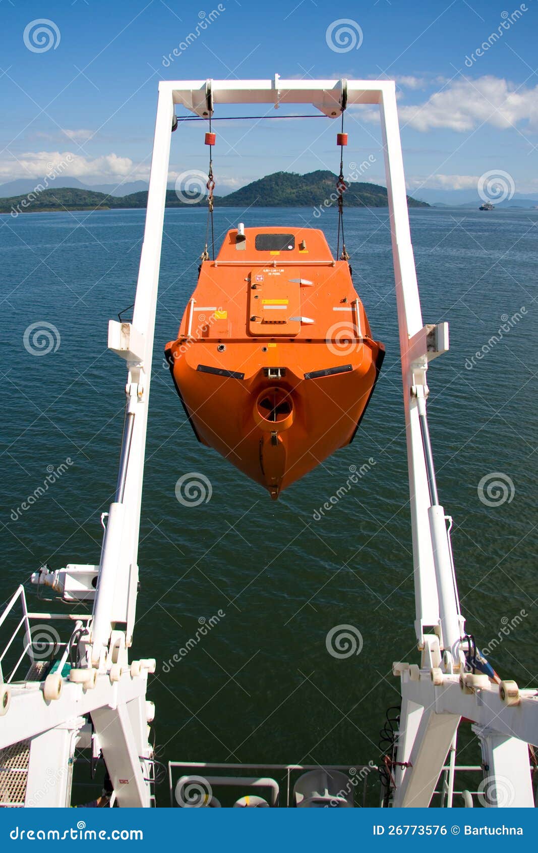 Free fall life boat stock photo. Image of life, orange 