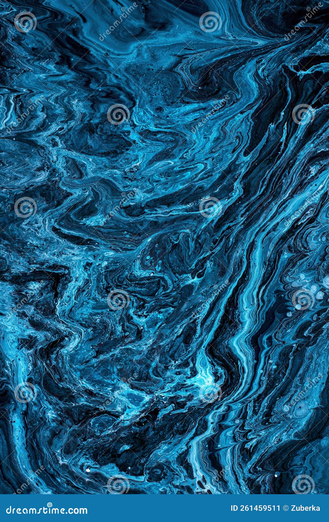 Free Flowing Blue And Black Acrylic Paint Stock Image Image Of