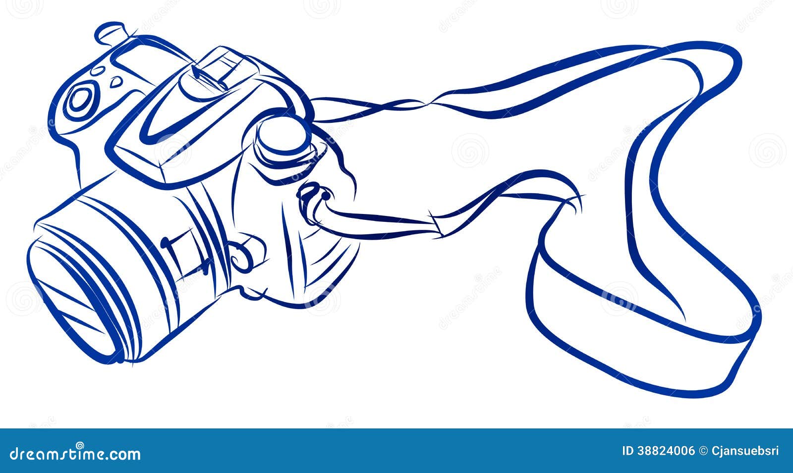 Royalty Free Stock Image Free Hand Sketch Dslr Camera Vector Illustration Image38824006