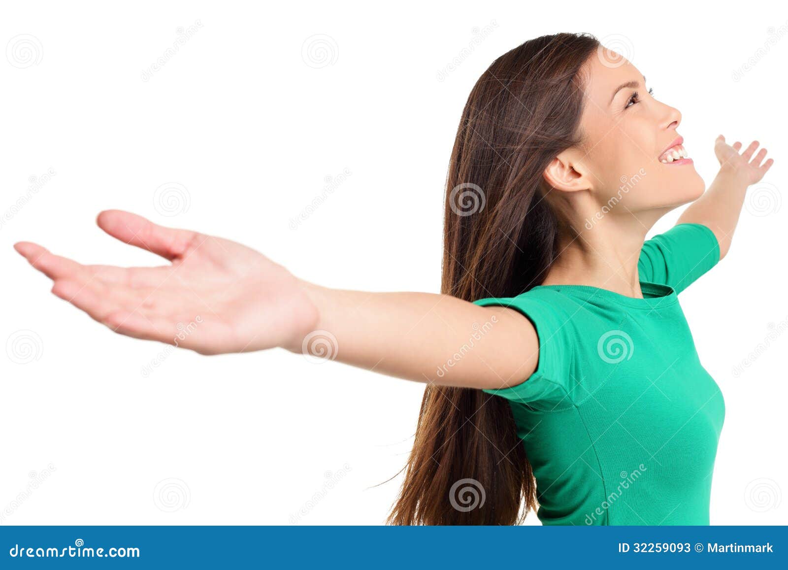 Woman with Arms Outstretched Isolated Stock Image - Illustration of book,  dynamic: 137170363