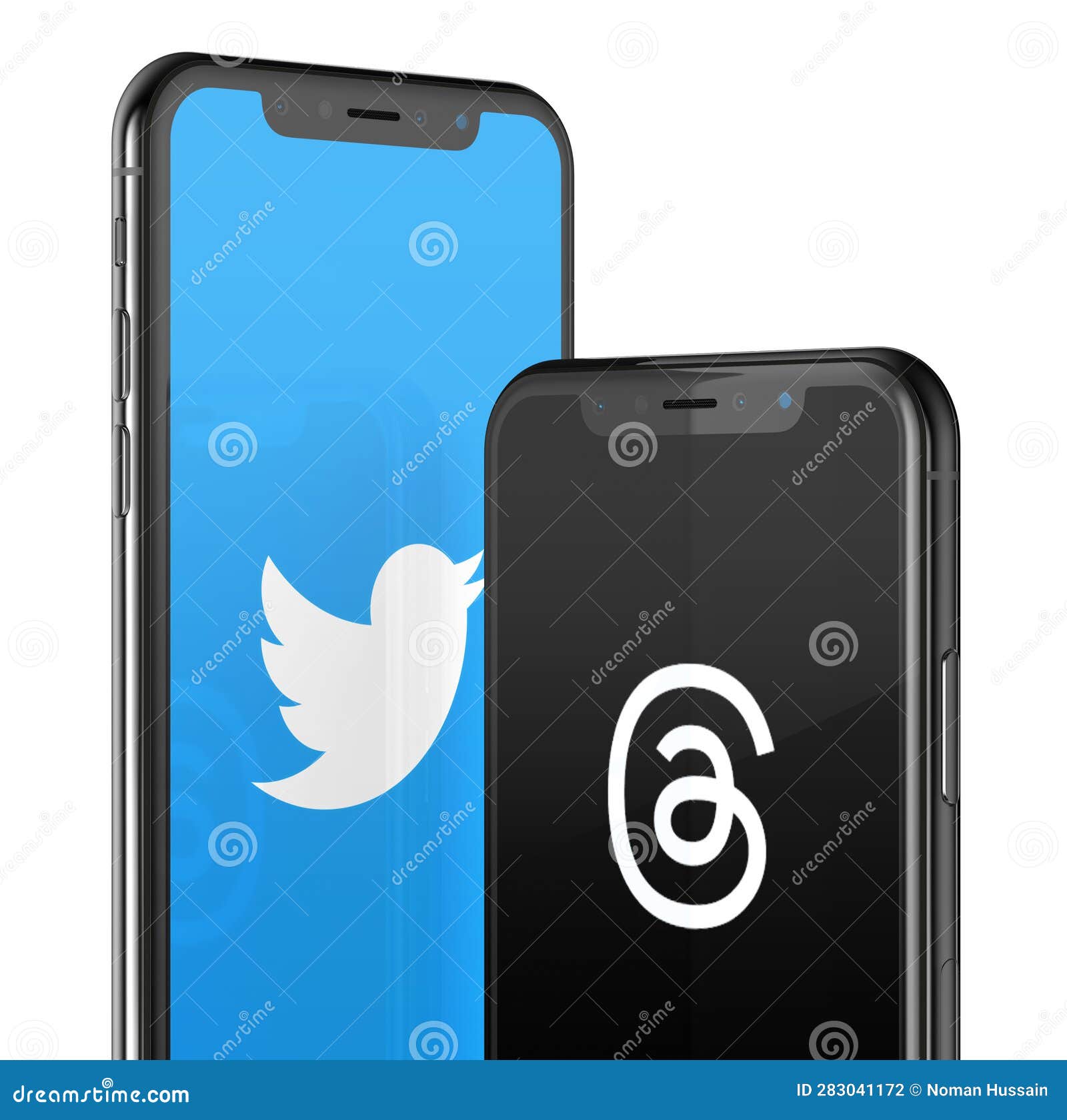 Threads App Icon Spotlighted On Black Background Editorial Image