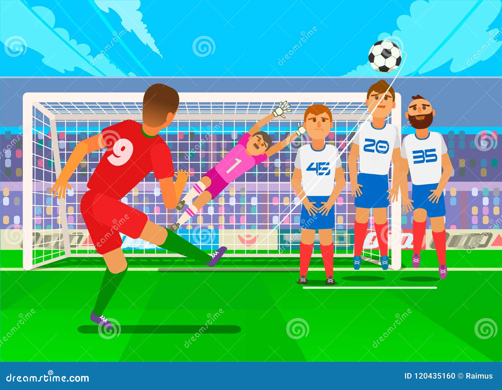 Free Kick In Football National Teams In The Championship Vector Flat Illustration Stock Vector Illustration Of Penalty Opponent
