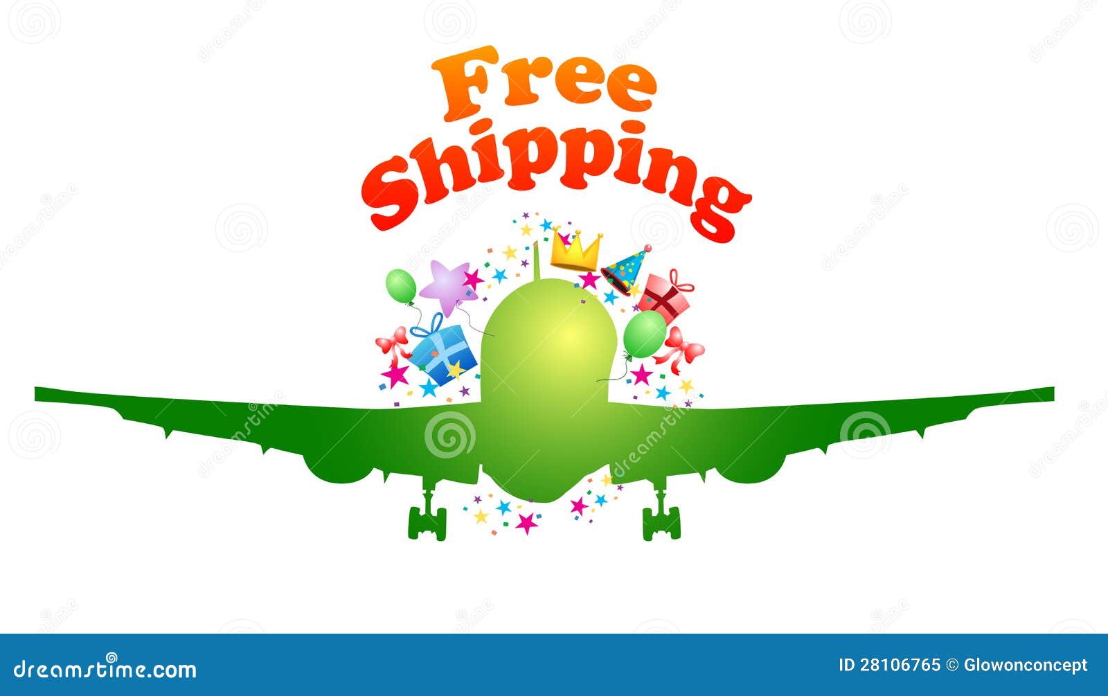 Free Shipping Gifts and Product Stock Vector Illustration of online