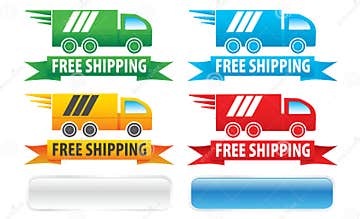 Free Shipping Trucks Ribbons and Buttons Stock Vector - Illustration of ...