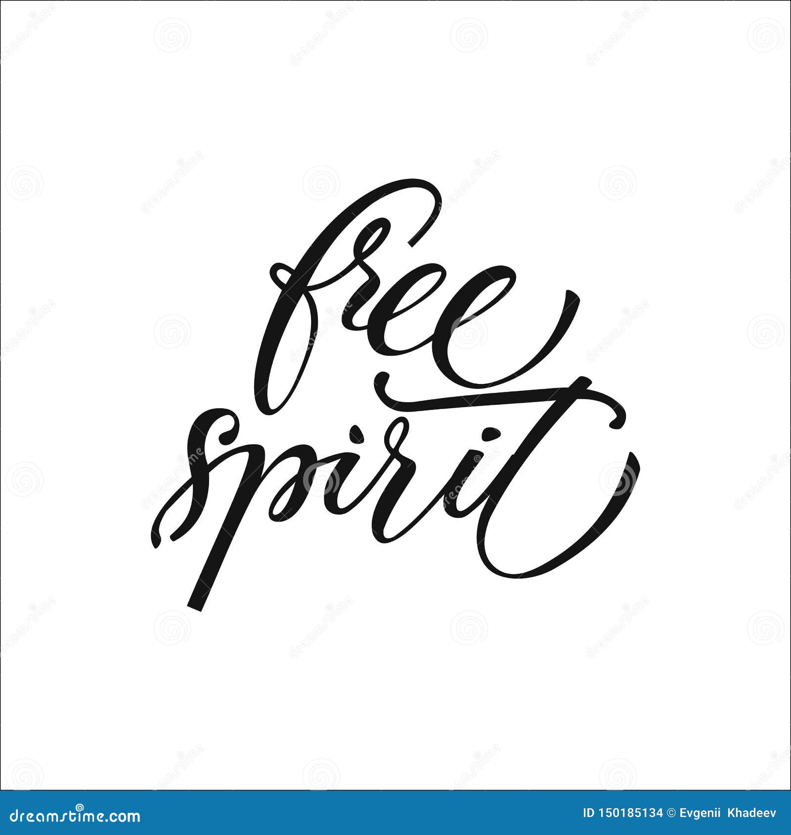 Free Spirit Card Or Poster Hand Drawn Lettering Modern Brush