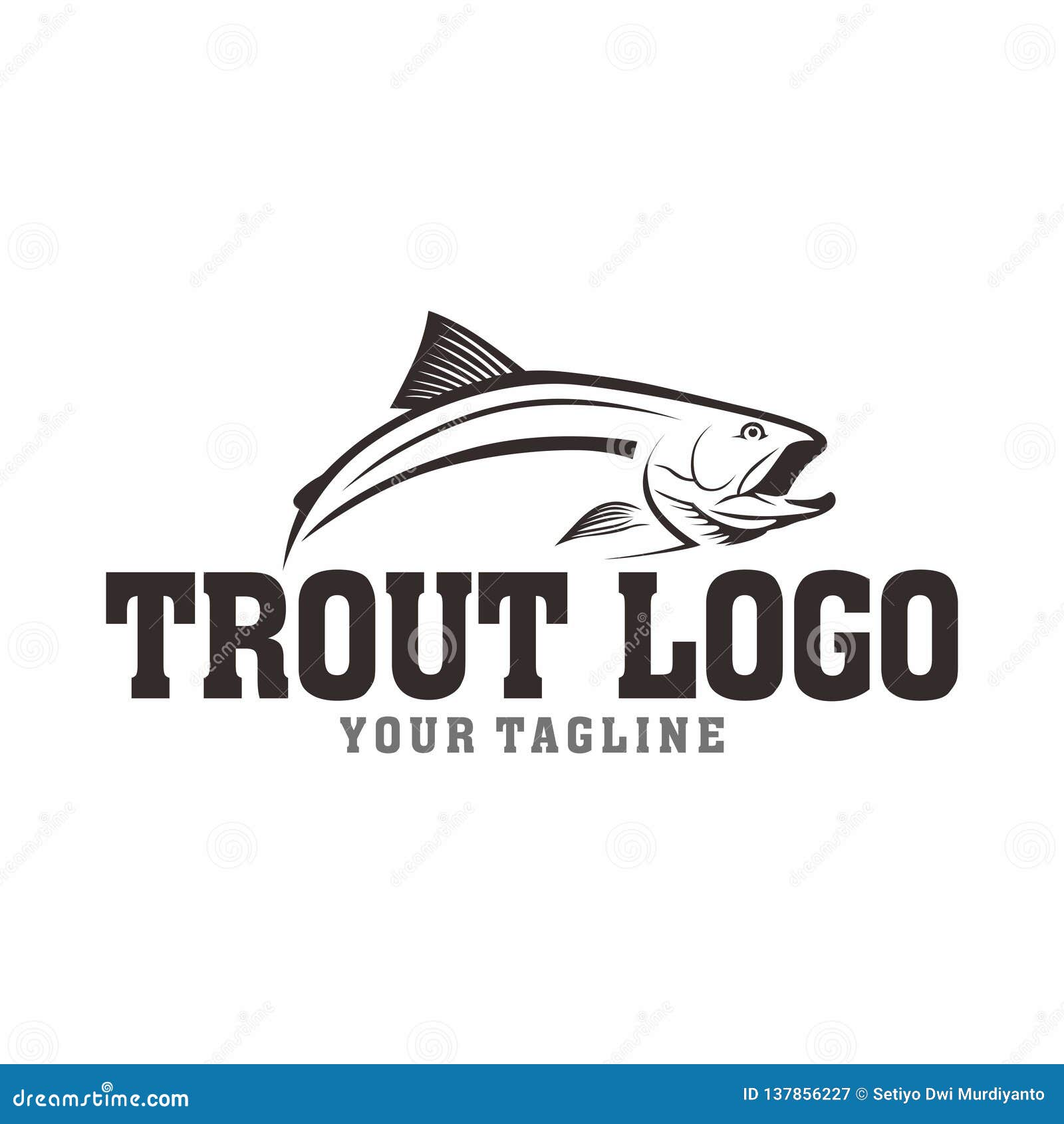 Download Free Trout Fishing Logo Design Vector Stock Illustration ...