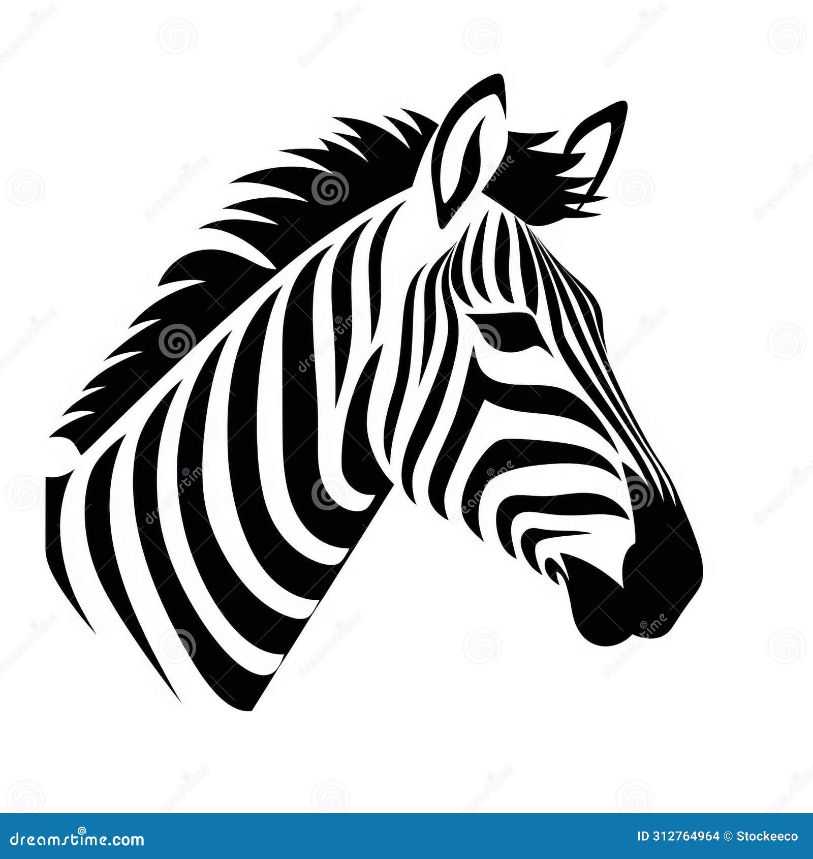 minimalistic zebra head icon on white background