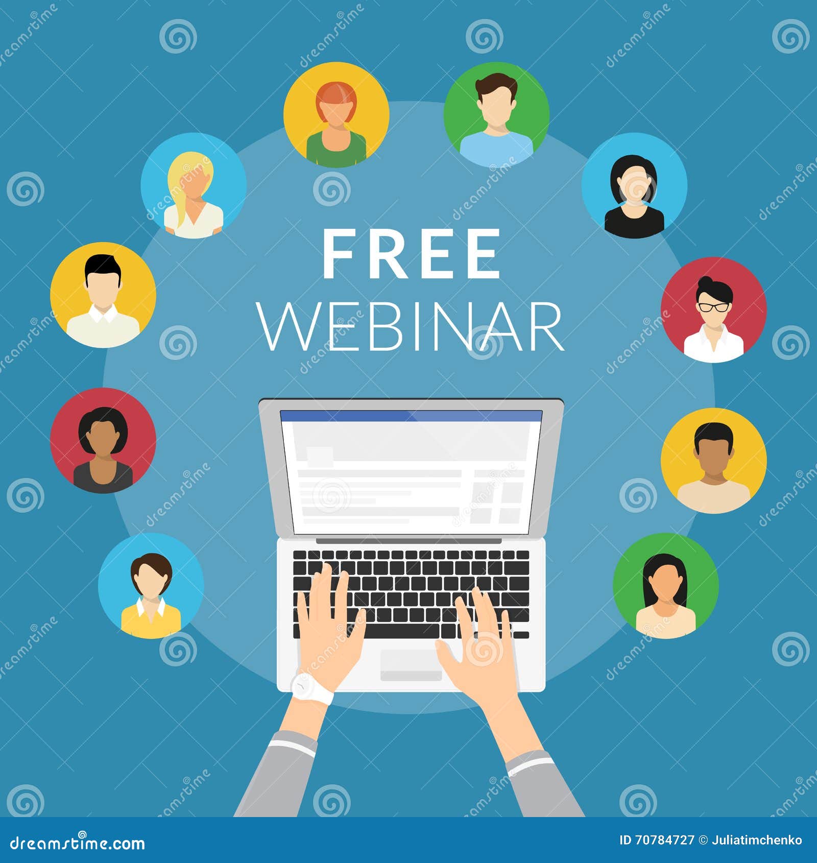Webinar Concept. Idea Of Online Education. Communication Vector