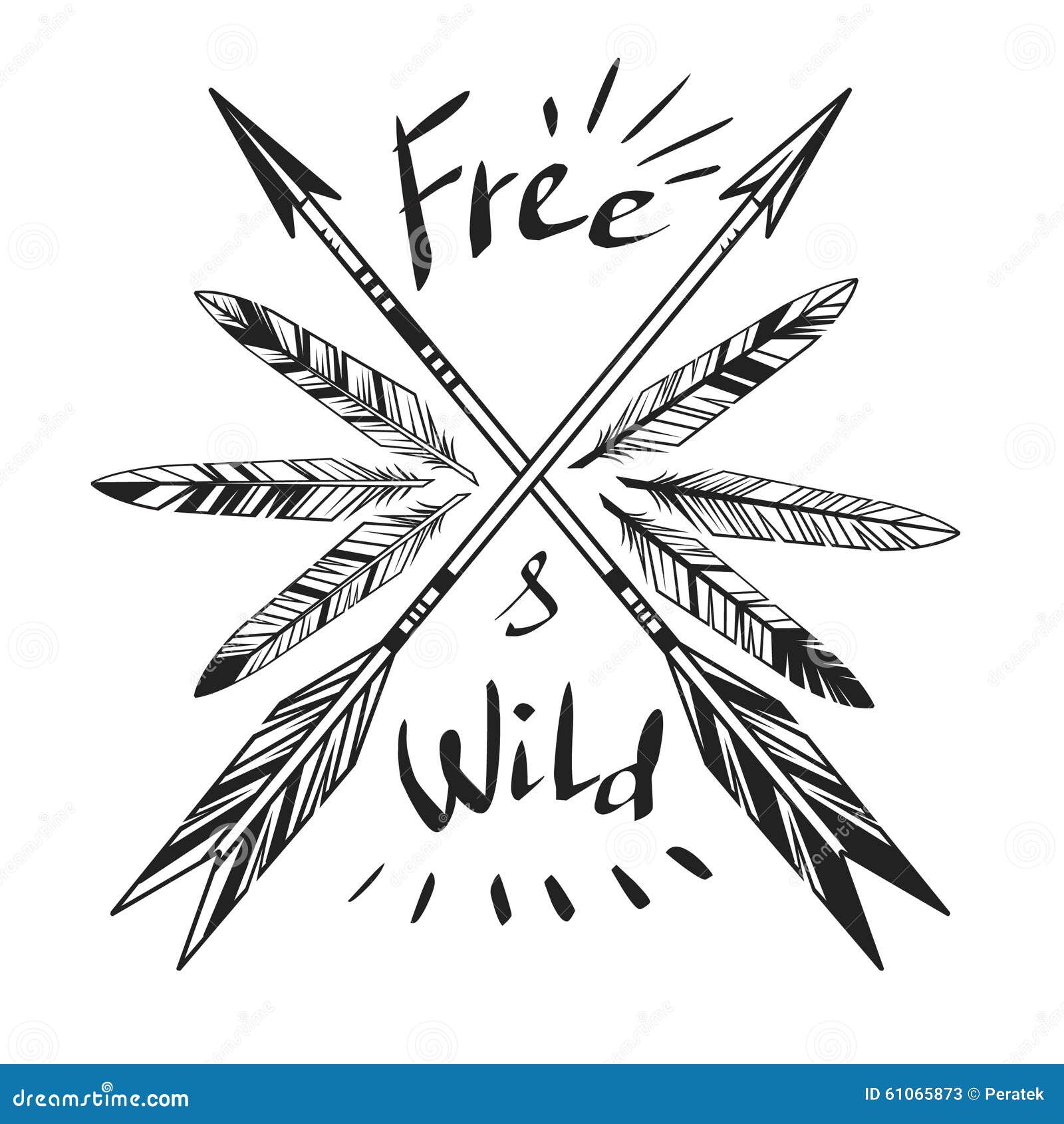 Free & Wild stock vector. Illustration of black, natural - 61065873