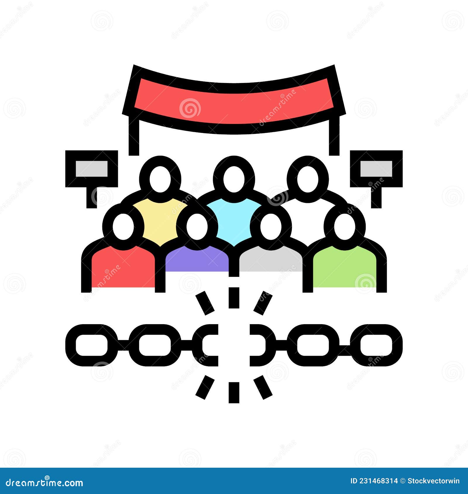 Freedom of Assembly Color Icon Vector Illustration Stock Vector