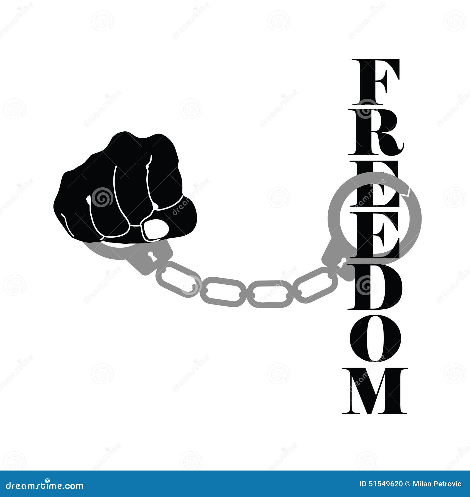 Freedom with Handcuffs Black Stock Vector Illustration of hope
