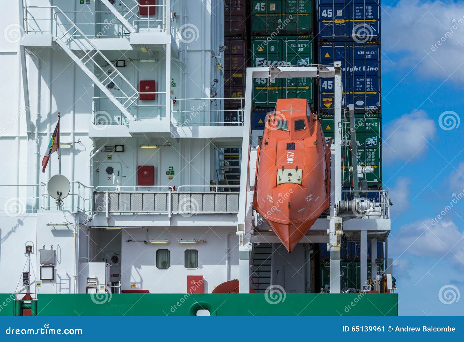 A Freefall Lifeboat on a Container Ship Editorial Photo Image of