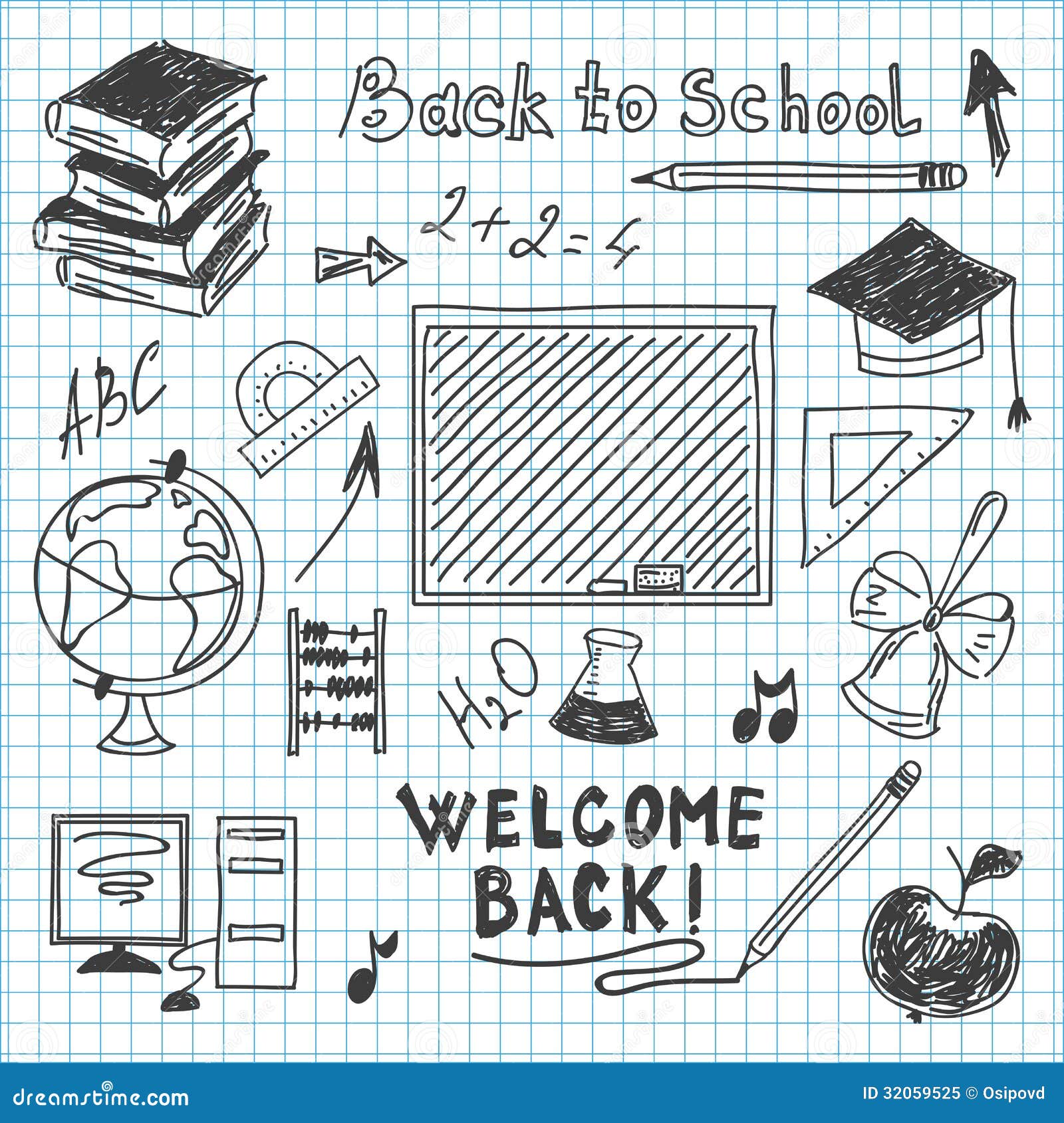 freehand drawing back to school notebook file eps format 32059525