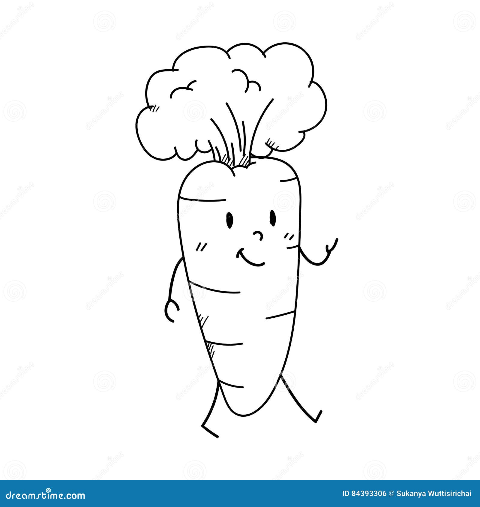 Freehand Drawing Cartoon Character Carrot. Stock Illustration - Illustration of carrot, icon: 84393306 Freehand Drawing Cartoon Character Carrot. Stock Illustration - Illustration of carrot, icon: 84393306