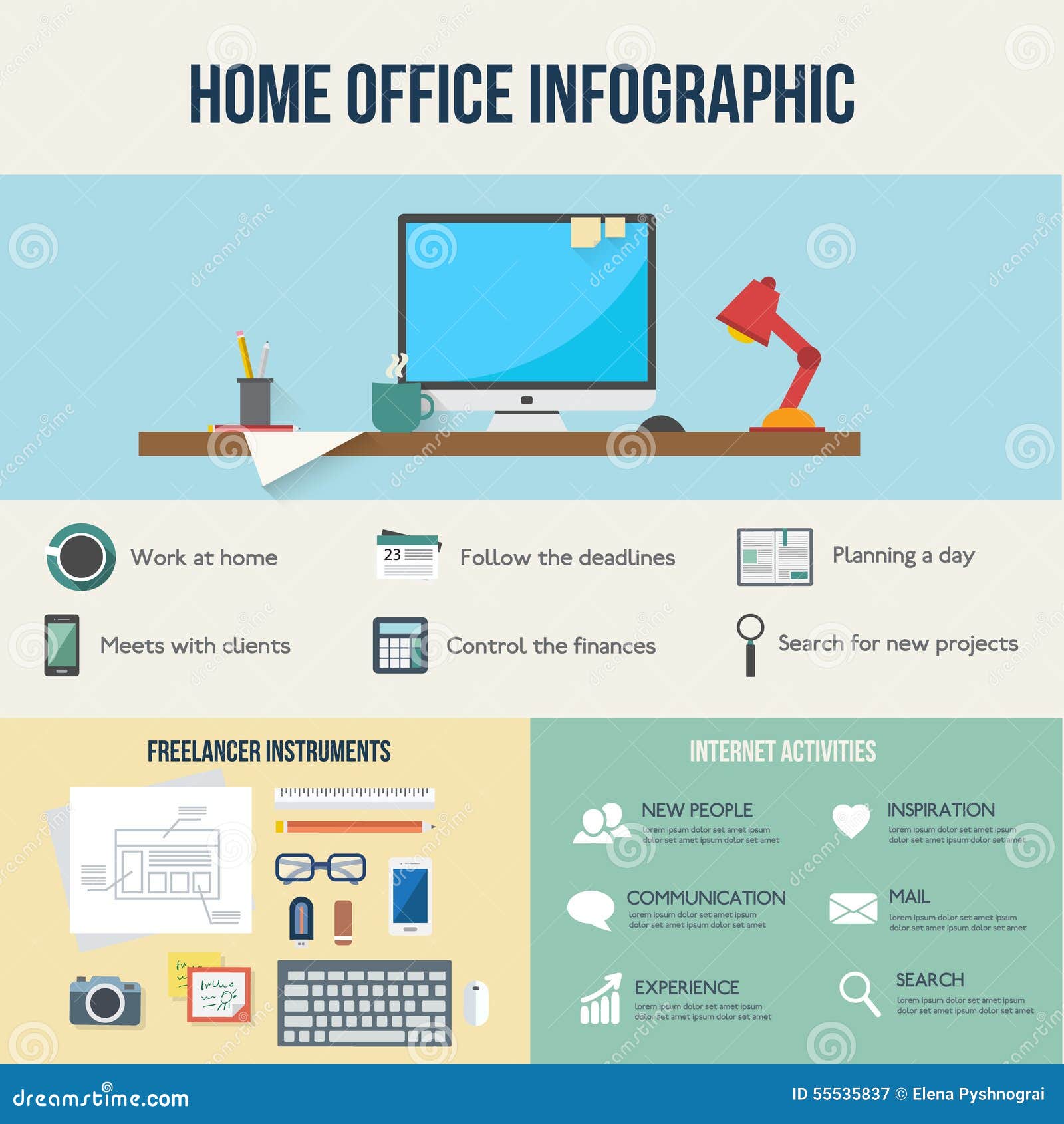 freelance and home work infographic