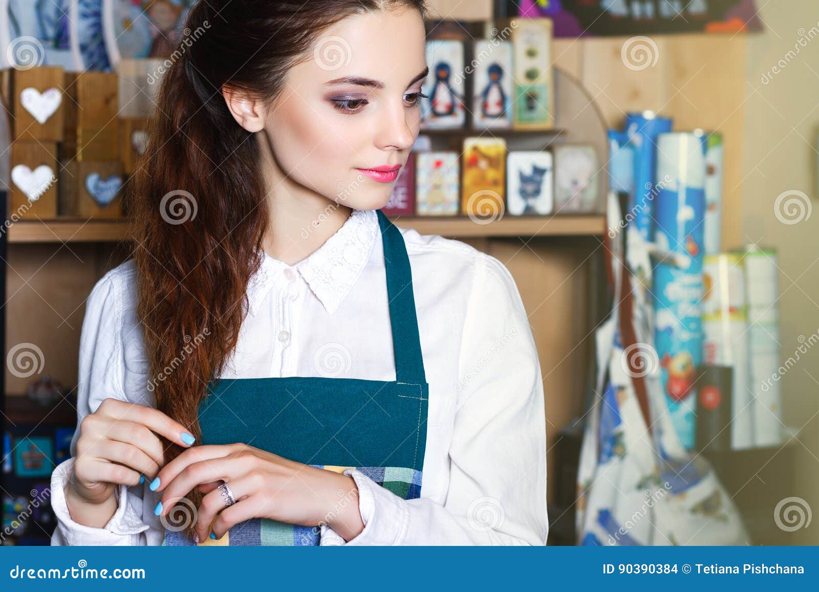 Freelance Jewelry Designer Working on a Draft, Different Piece Stock