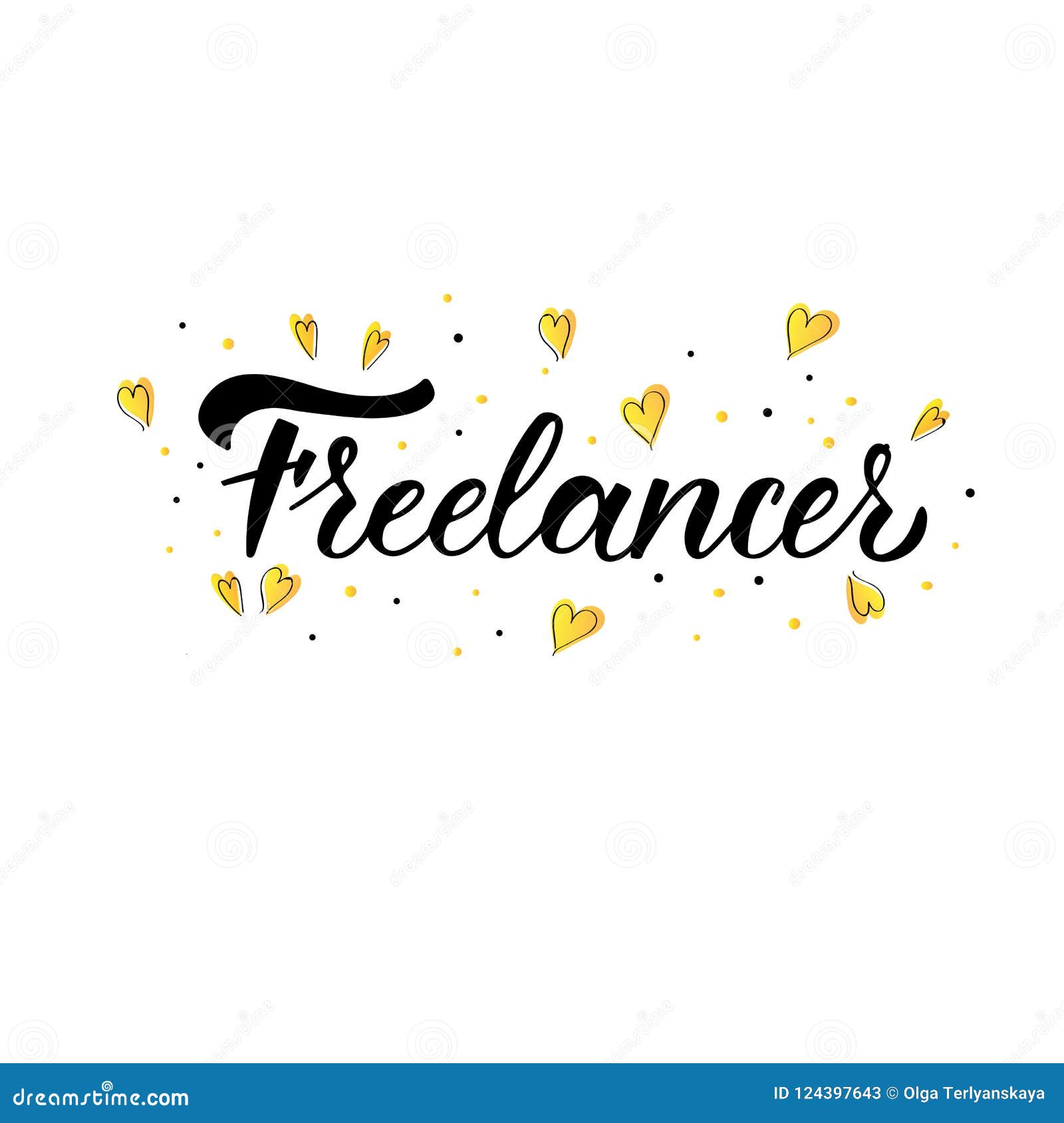 FREELANCERhand lettering stock illustration. Illustration of