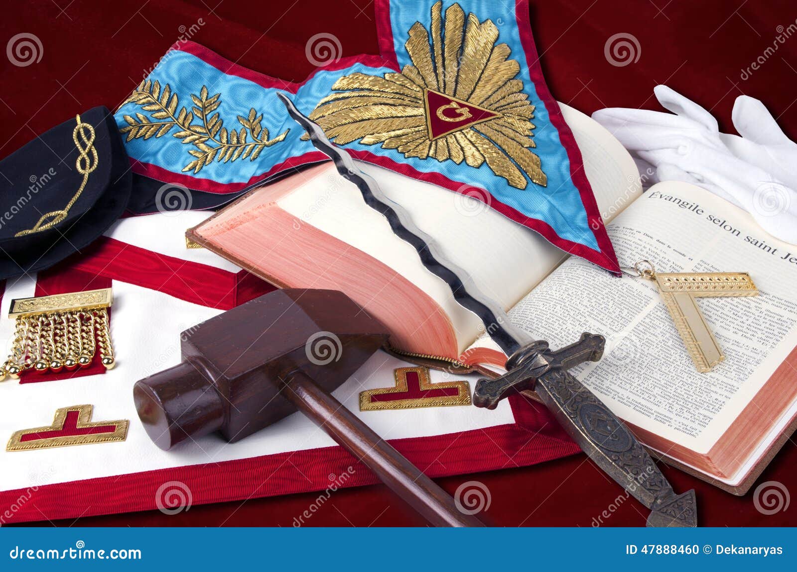 Freemasonry Symbolic Objects of Worshipful Maste Stock Photo Image of