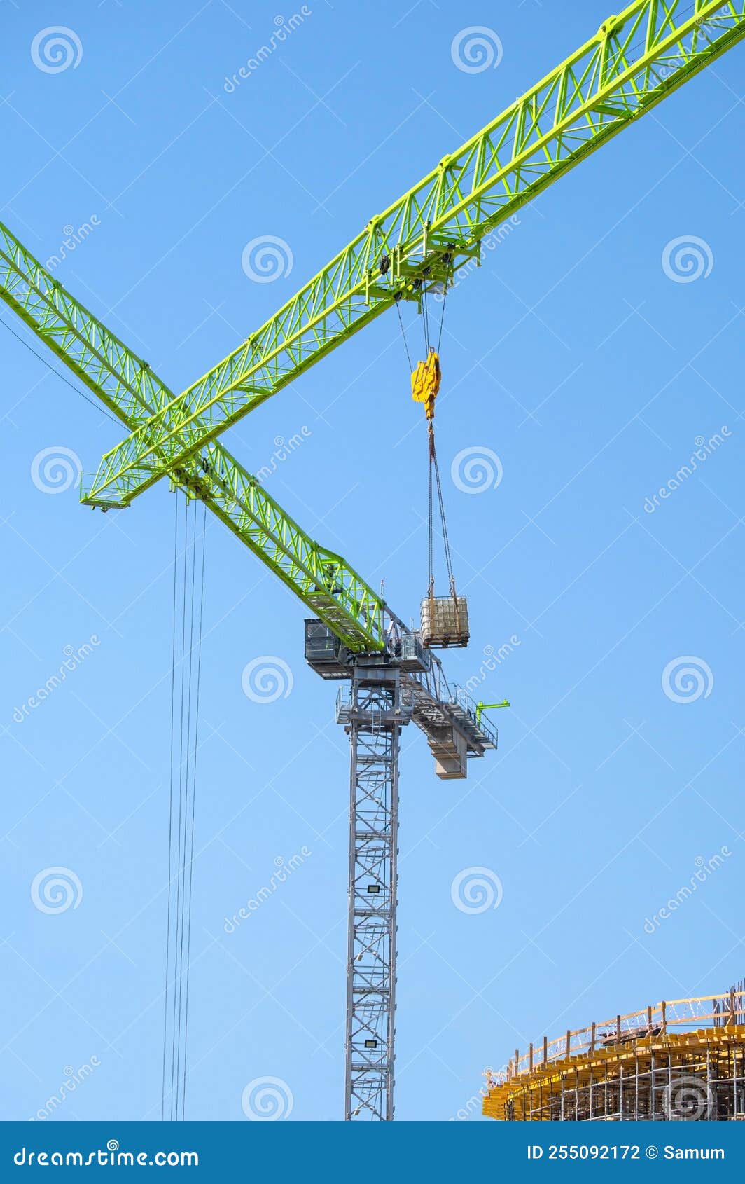 Freestanding Tower Cranes on a Building Site Editorial Photography