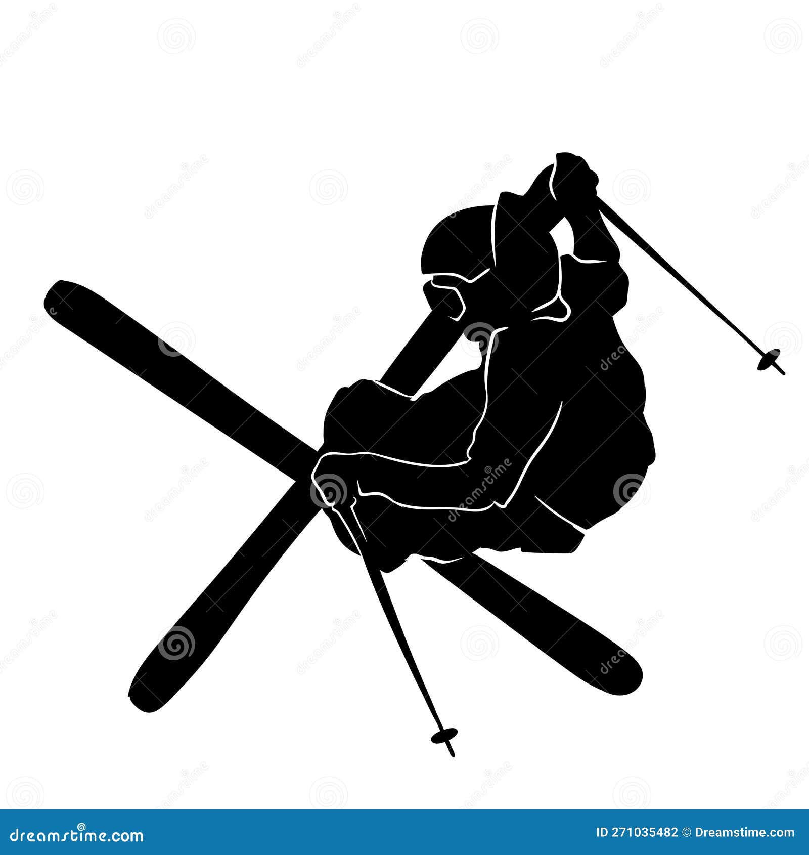 Freestyle Skiing Silhouette Illustration Stock Illustration ...