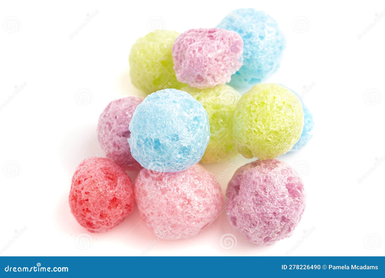 Freeze Dried Fruit Flavored Candy Isolated on a White Background Stock